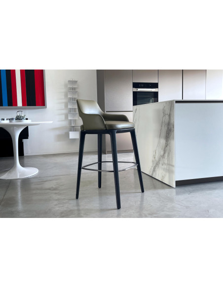 Sophie Light Green Leather Stool (Expo Offer) Poliform - 2