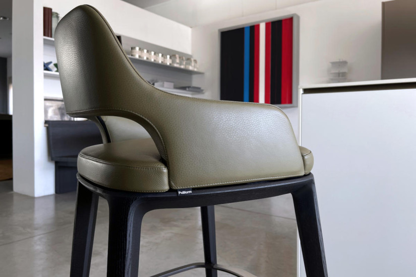 Sgabello Sophie Light in pelle verde (Offerta Expo) Poliform - 5