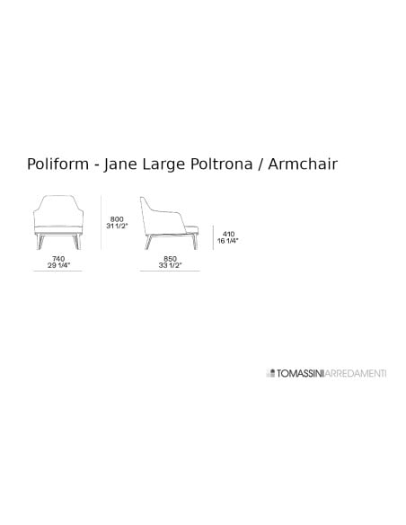 Poltrona Jane Large in tessuto tortora (Offerta Expo)  - 9