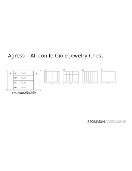 Cassettone Portagioielli Ali con le Gioie Agresti - 2