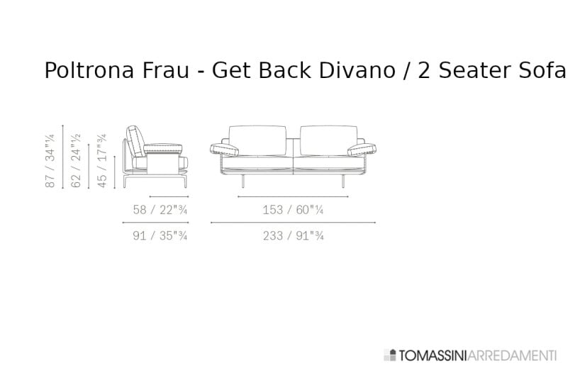 Get Back Brown and Grey Leather Sofa Poltrona Frau - 9