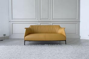 Archibald Yellow Leather Sofa (Expo Offer) Poltrona Frau - 8 2