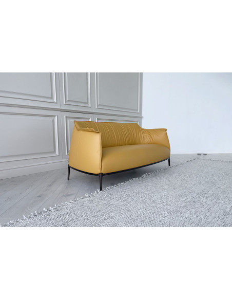 Archibald Yellow Leather Sofa  - 2