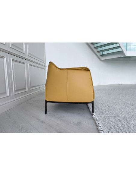 Archibald Yellow Leather Sofa  - 3