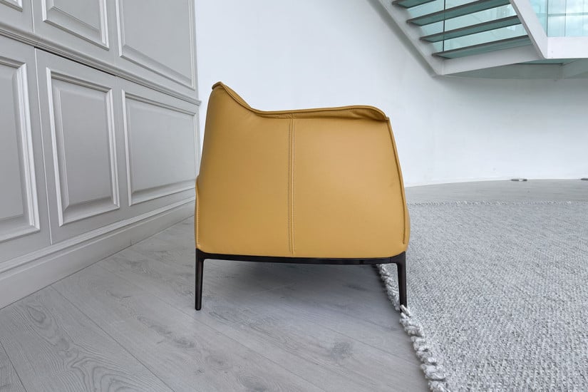 Archibald Yellow Leather Sofa  - 3