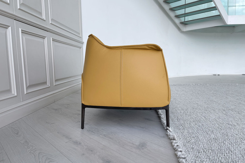 Canapé Archibald en cuir jaune - 3