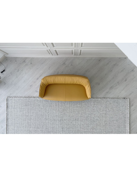 Archibald Yellow Leather Sofa  - 7