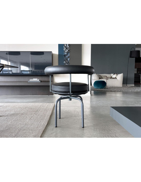 Chaise LC7 en cuir anthracite (Offre Expo) - 4