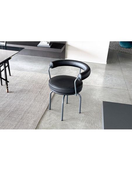 Sedia LC7 in pelle antracite (Offerta Expo)  - 5