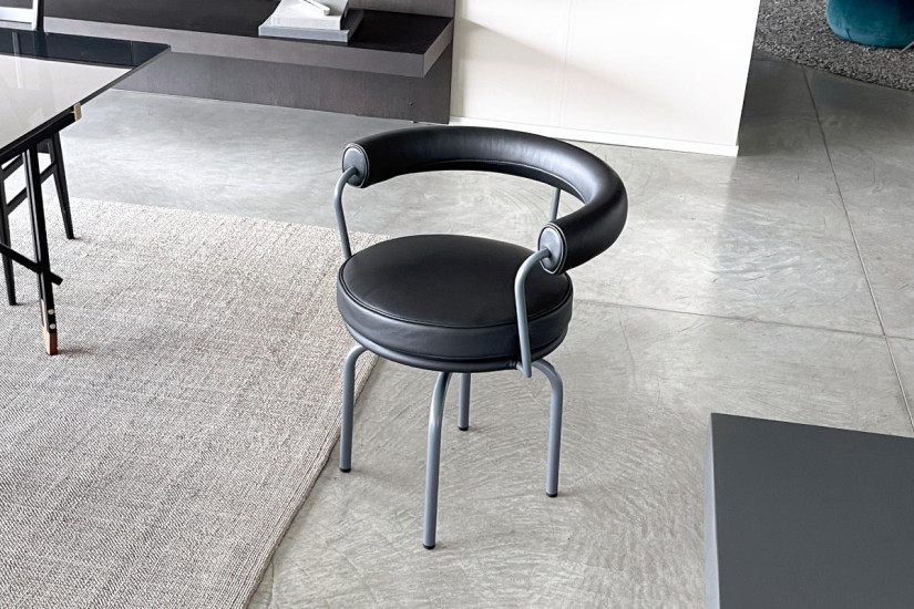 Sedia LC7 in pelle antracite (Offerta Expo)  - 5