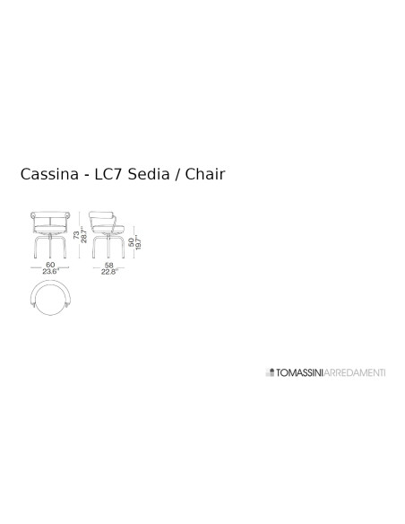 Sedia LC7 in pelle antracite (Offerta Expo)  - 8