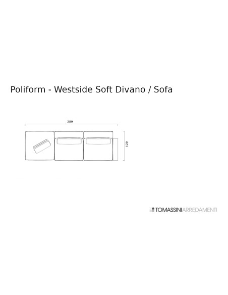 Canapé Westside Soft en tissu ivoire (Offre Expo) Poliform - 9