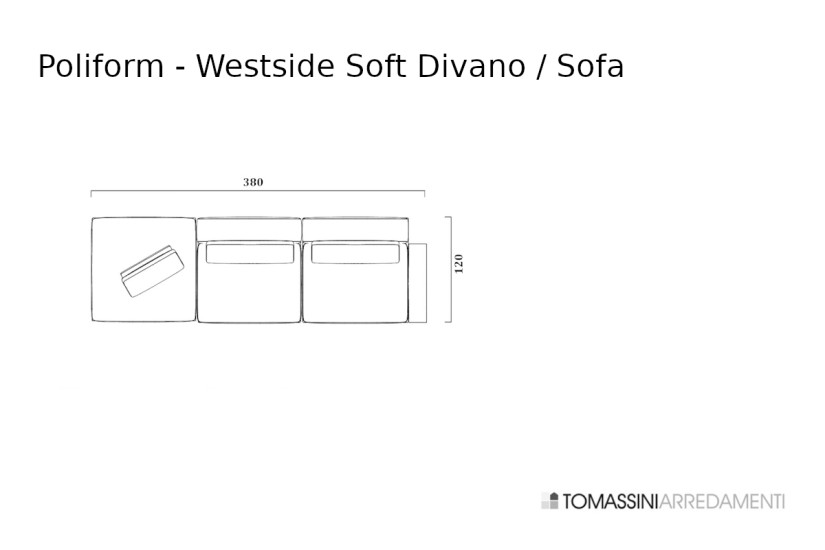 Divano Westside Soft in tessuto avorio (Offerta Expo) Poliform - 9