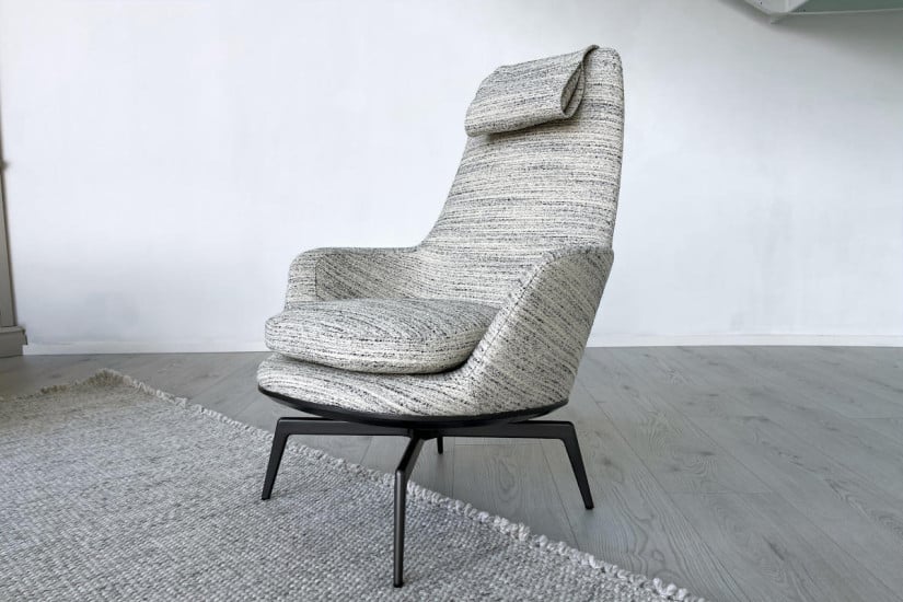 Caratos White and Black Armchair Maxalto - 2