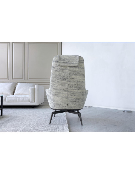 Caratos White and Black Armchair Maxalto - 4