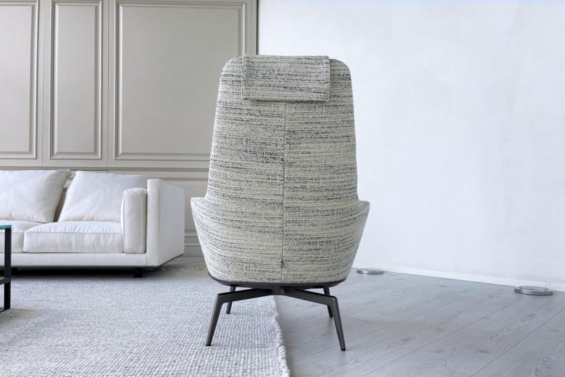 Caratos White and Black Armchair Maxalto - 4