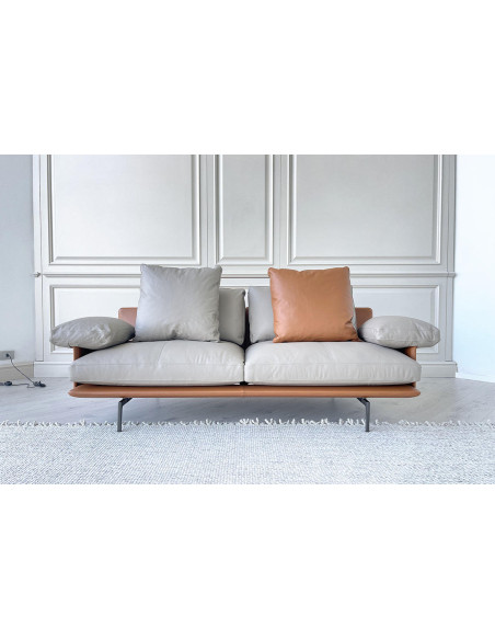 Divano Get Back in pelle marrone e grigia (Offerta Expo) Poltrona Frau - 1