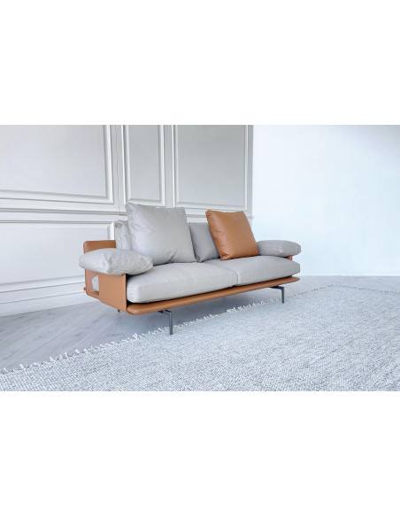 Divano Get Back in pelle marrone e grigia (Offerta Expo) Poltrona Frau - 2