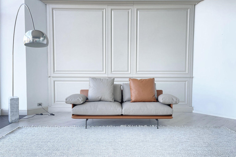 Divano Get Back in pelle marrone e grigia (Offerta Expo) Poltrona Frau - 5