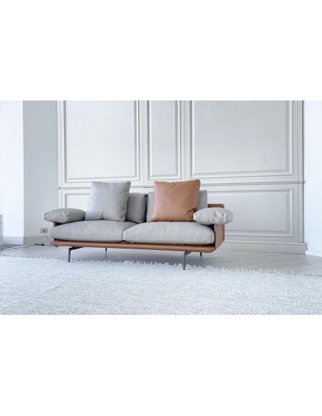 Divano Get Back in pelle marrone e grigia (Offerta Expo) Poltrona Frau - 6