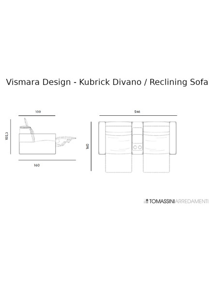 Kubrik Reclining Sofa Vismara Design - 6