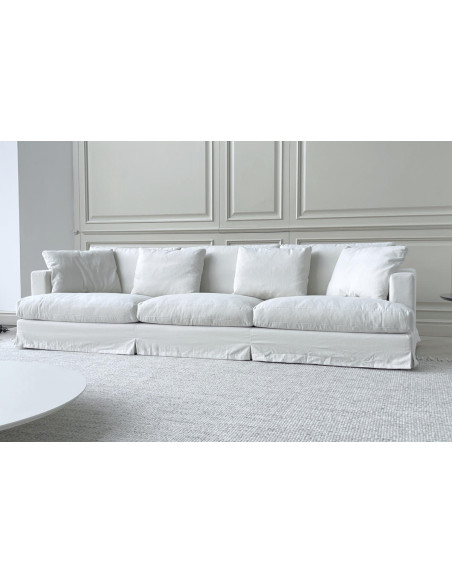 Karma White Fabric Sofa (Expo Offer) Saba - 3