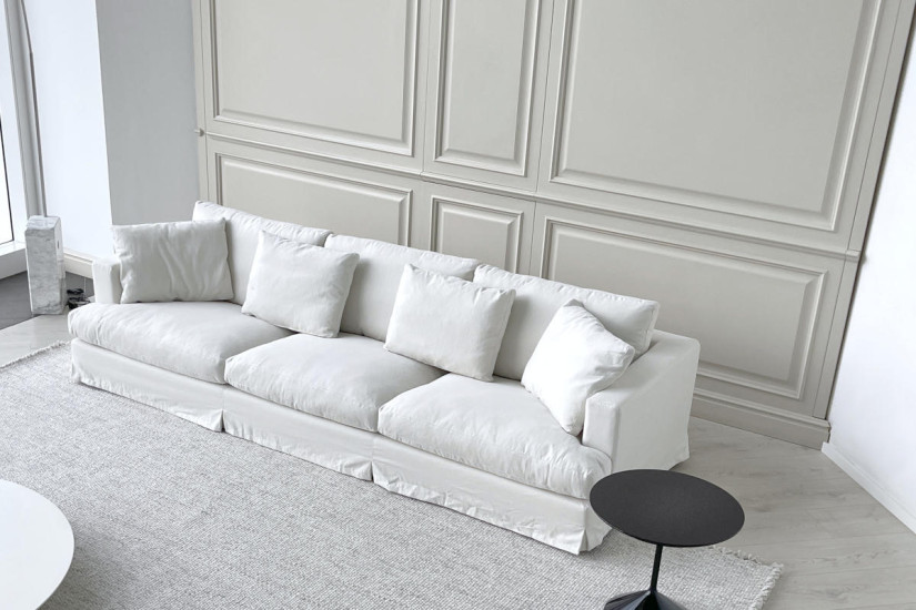 Canapé Karma en tissu blanc (Offre Expo) Saba - 4