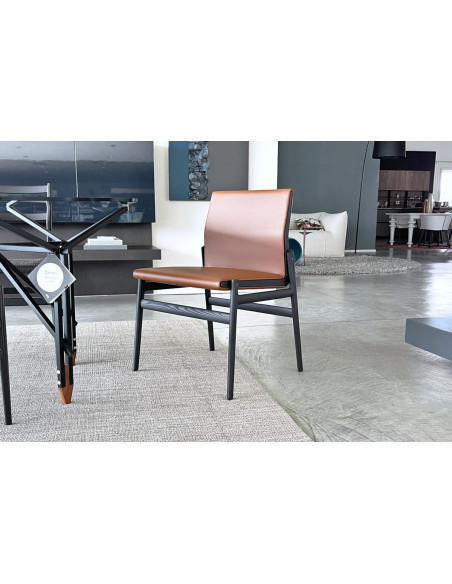 Sedia Ipanema in pelle marrone (Offerta Expo) Poliform - 2