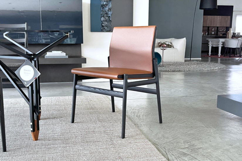 Sedia Ipanema in pelle marrone (Offerta Expo) Poliform - 2