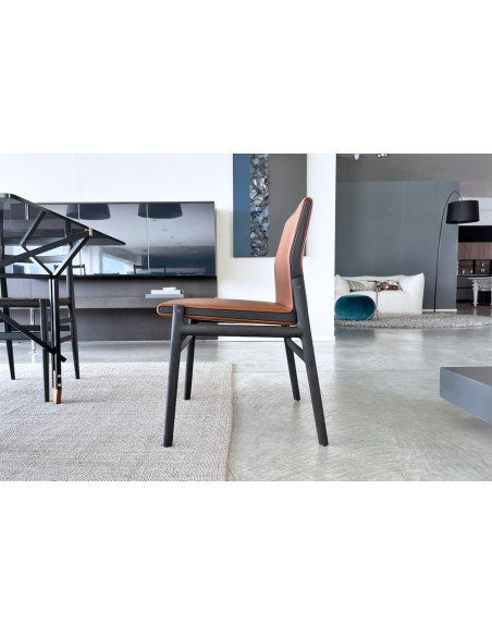 Sedia Ipanema in pelle marrone (Offerta Expo) Poliform - 3