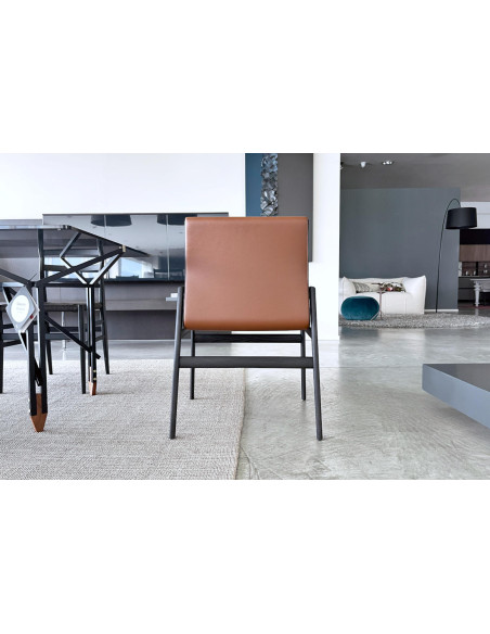 Ipanema Brown Leather Chair (Expo Offer) Poliform - 4
