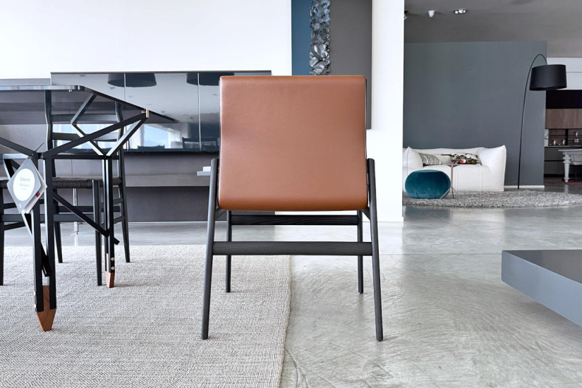 Sedia Ipanema in pelle marrone (Offerta Expo) Poliform - 4