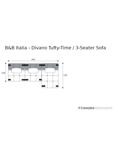 Divano Tufty-Time in tessuto beige (Offerta Expo) B&B Italia - 8