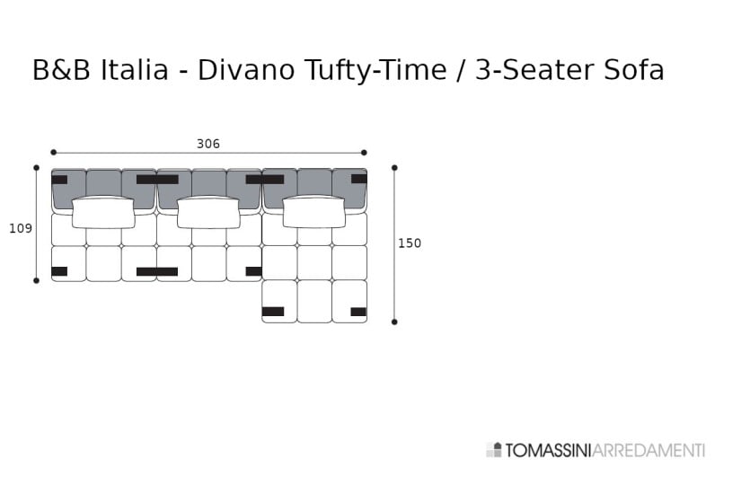 Tufty-Time Beige Fabric Sofa (Expo Offer) B&B Italia - 8