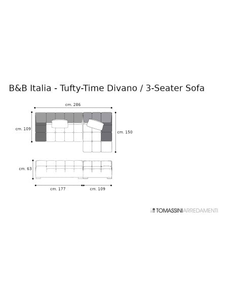Tufty-Time White Fabric Sofa (Expo Offer) B&B Italia - 9