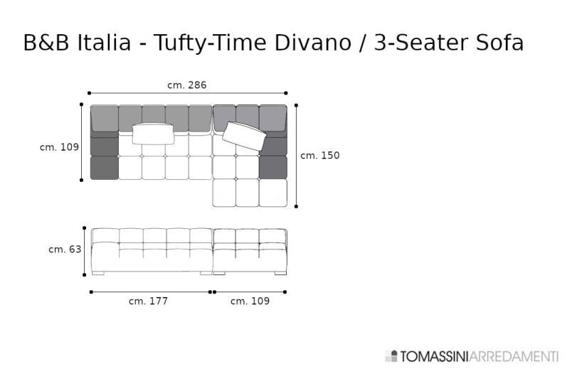 Tufty-Time White Fabric Sofa (Expo Offer) B&B Italia - 9
