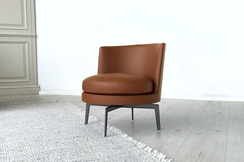 Feel Good Brown Leather Armchair (Expo Offer) Flexform - 6