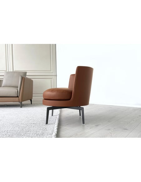 Fauteuil en cuir marron (Offre Expo) - 7