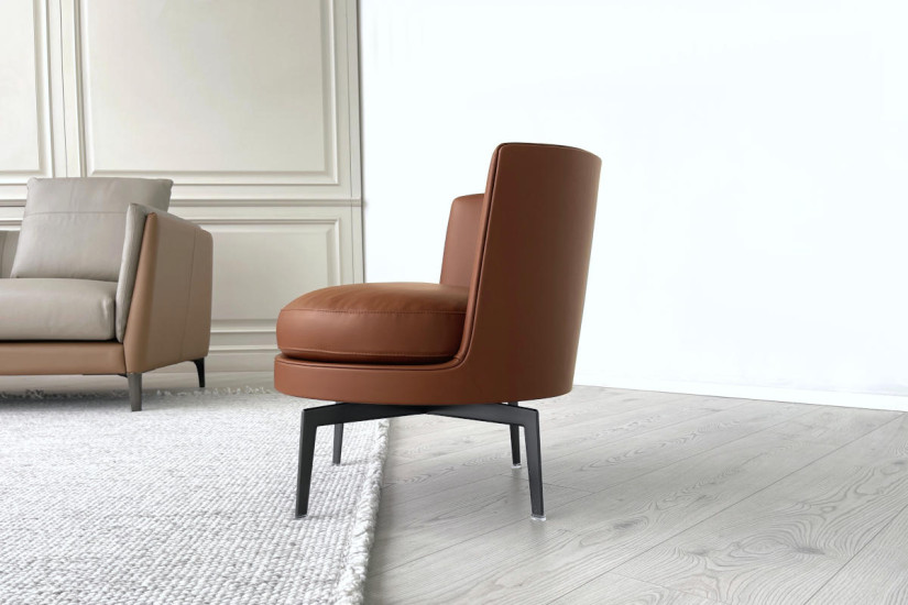 Fauteuil en cuir marron (Offre Expo) - 7