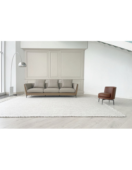 Divano Bretagne in pelle marrone (Offerta Expo)  - 1