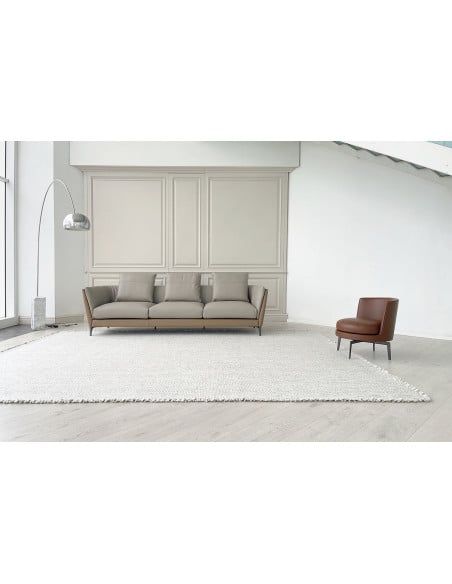 Divano Bretagne in pelle marrone (Offerta Expo)  - 1