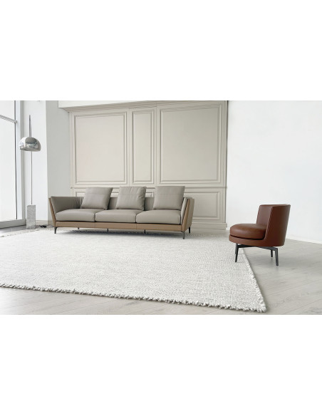 Divano Bretagne in pelle marrone (Offerta Expo)  - 2