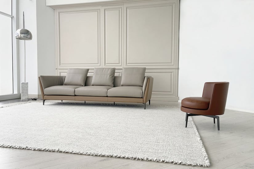 Divano Bretagne in pelle marrone (Offerta Expo)  - 2