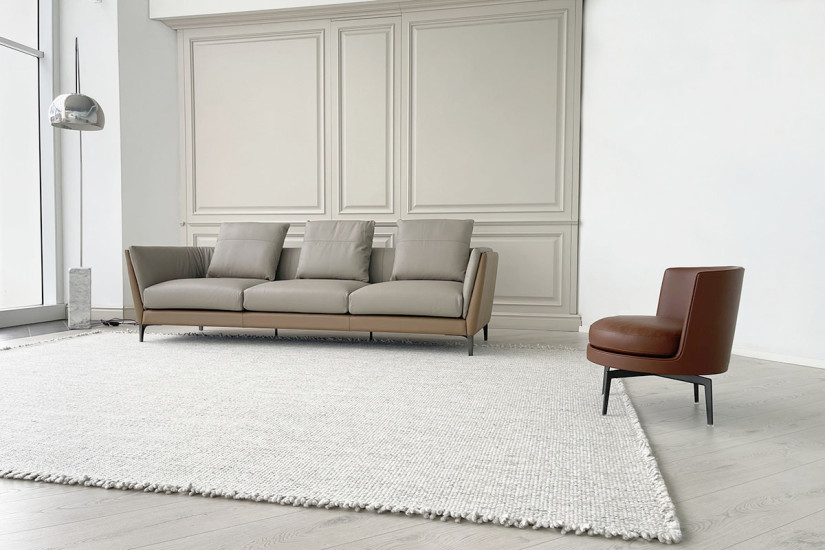 Divano Bretagne in pelle marrone (Offerta Expo)  - 2