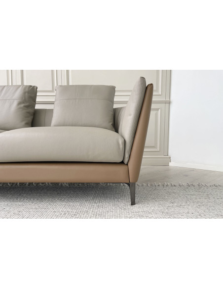 Divano Bretagne in pelle marrone (Offerta Expo)  - 3