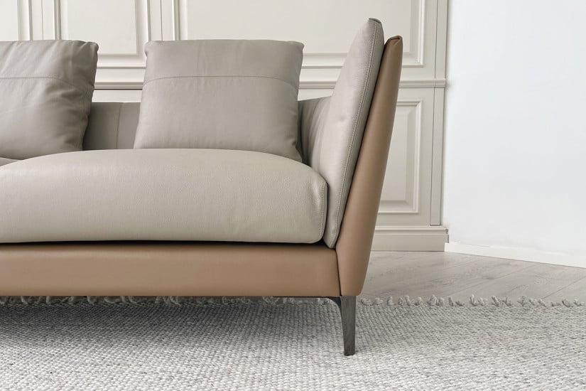 Divano Bretagne in pelle marrone (Offerta Expo)  - 3