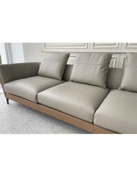 Divano Bretagne in pelle marrone (Offerta Expo)  - 4