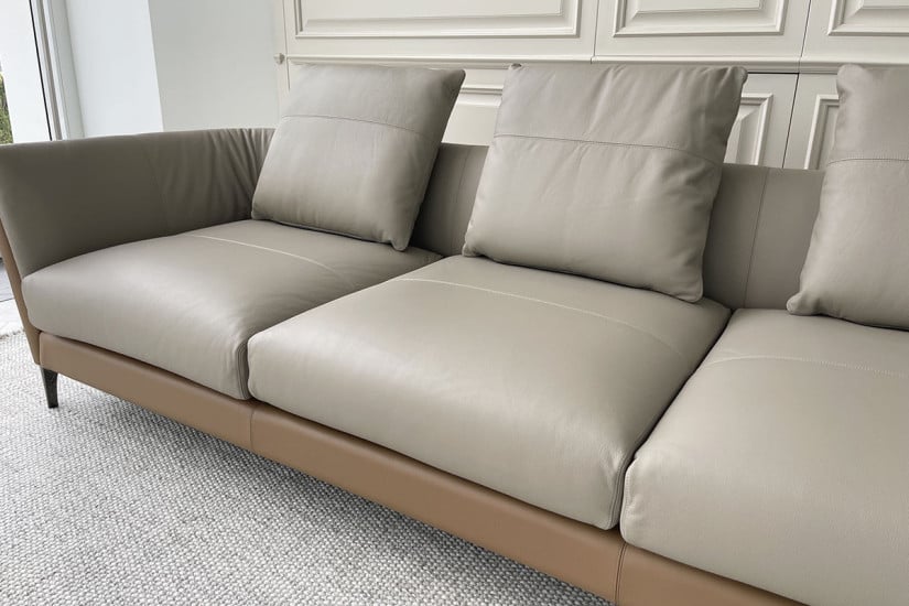 Divano Bretagne in pelle marrone (Offerta Expo)  - 4