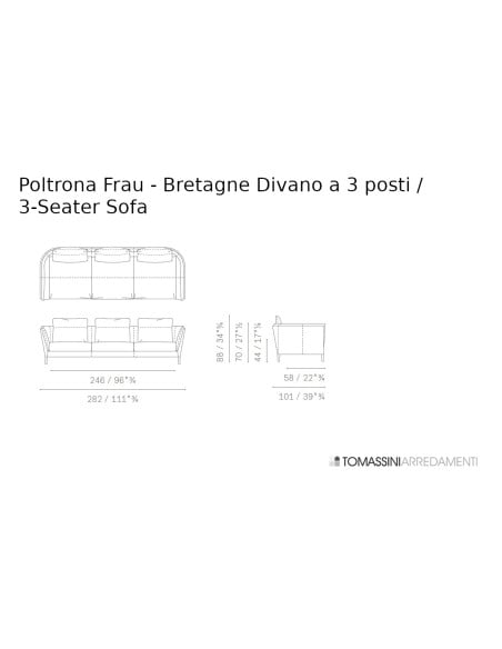Divano Bretagne in pelle marrone (Offerta Expo)  - 9