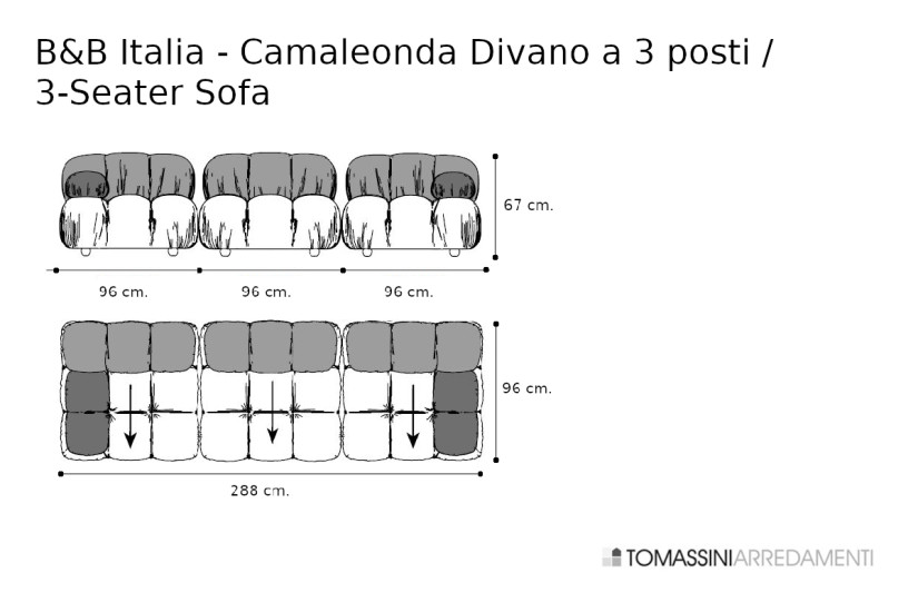 Divano Camaleonda grigio e marrone (Offerta Expo) B&B Italia - 10